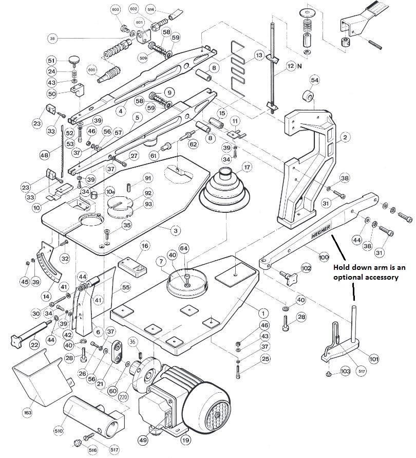 scroll saw labeled diagram